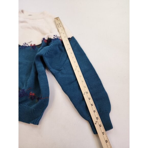 Vintage Northern Reflections S Sweater Fair Isle Embroidered Leaf Granny Jumper - Picture 4 of 8